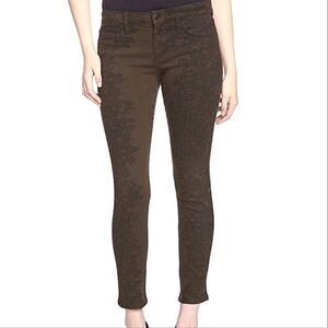 Joe's Jeans Women's Olive Green Floral Skinny Ankle Jeans